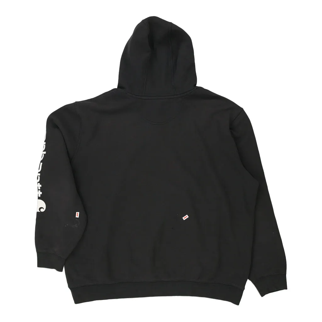 Carhartt Spellout Hoodie - 2XL Black Cotton Blend