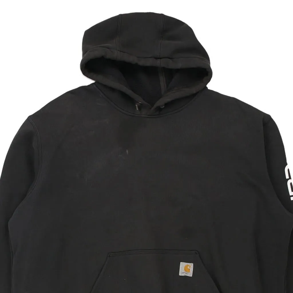 Carhartt Spellout Hoodie - 2XL Black Cotton Blend