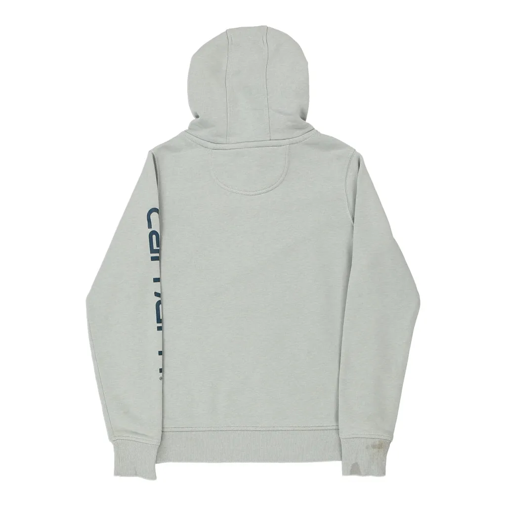 Carhartt Spellout Hoodie - Small Green Cotton Blend