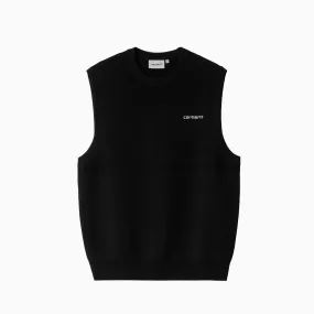 CARHARTT WIP SCRIPT VEST SWEATER BLACK & WHITE - I033696