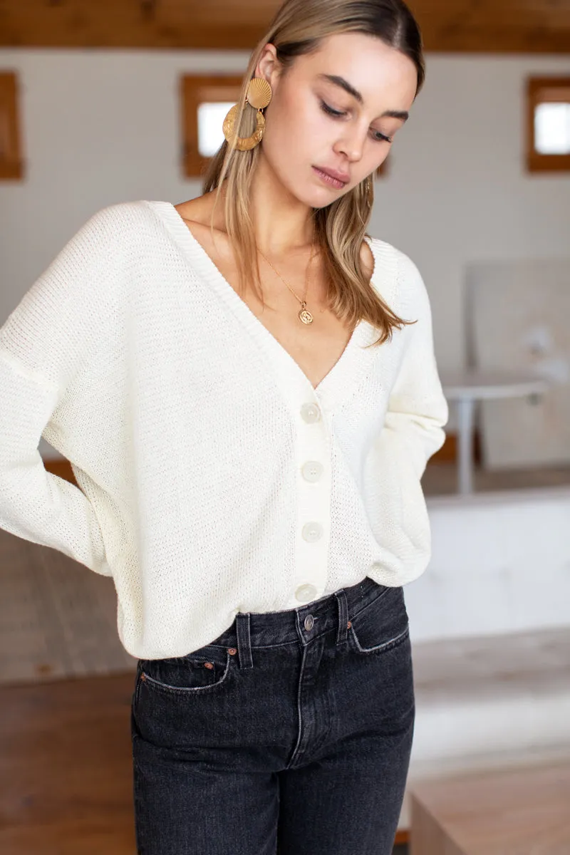 Carolyn Cardigan - Ivory Organic