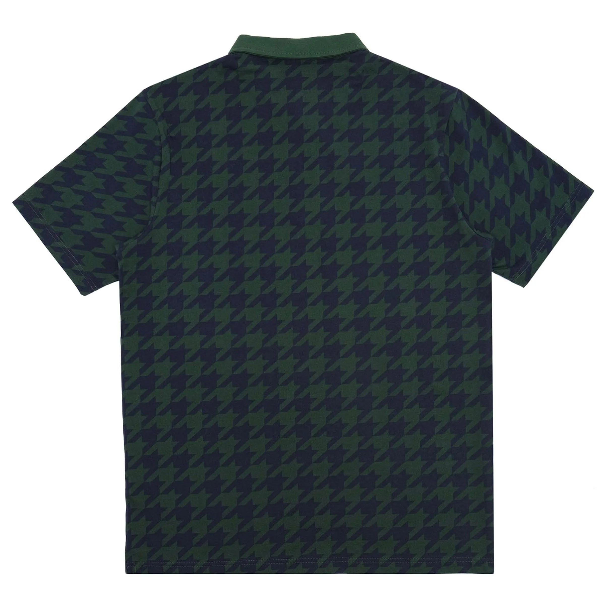 CAVINDER HOUNDSTOOTH POLO SHIRT GREEN | Bodega