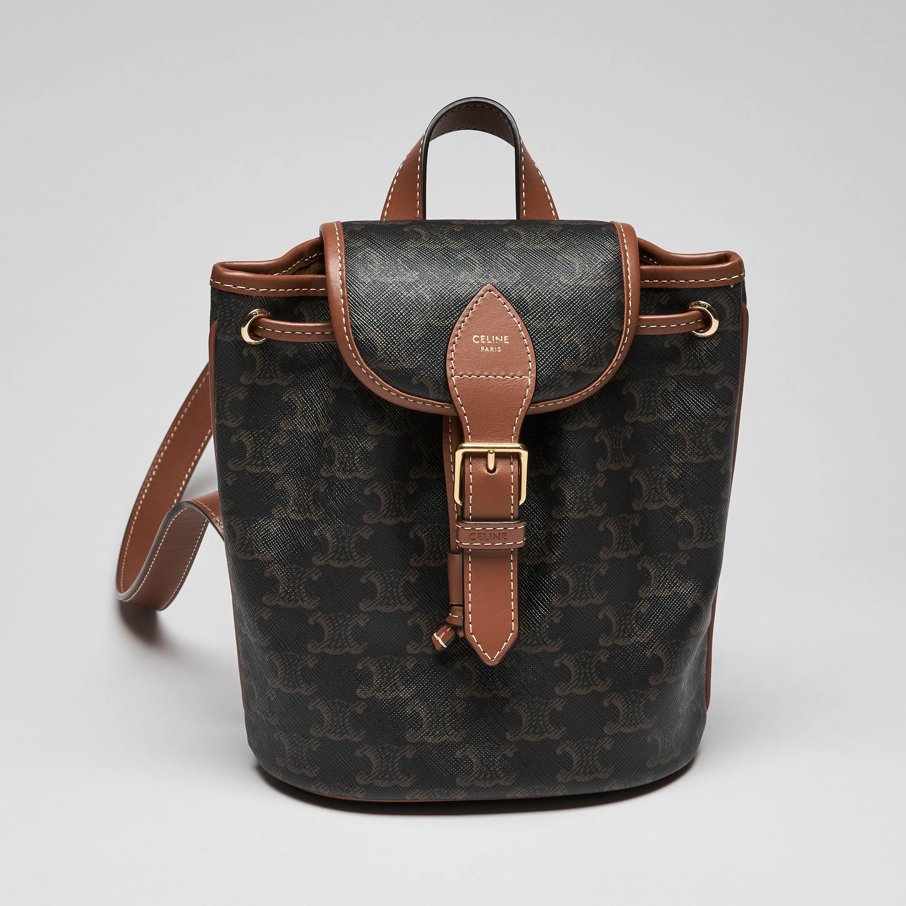 Celine Folco Mini Backpack in Triomphe Monogram Canvas and Leather