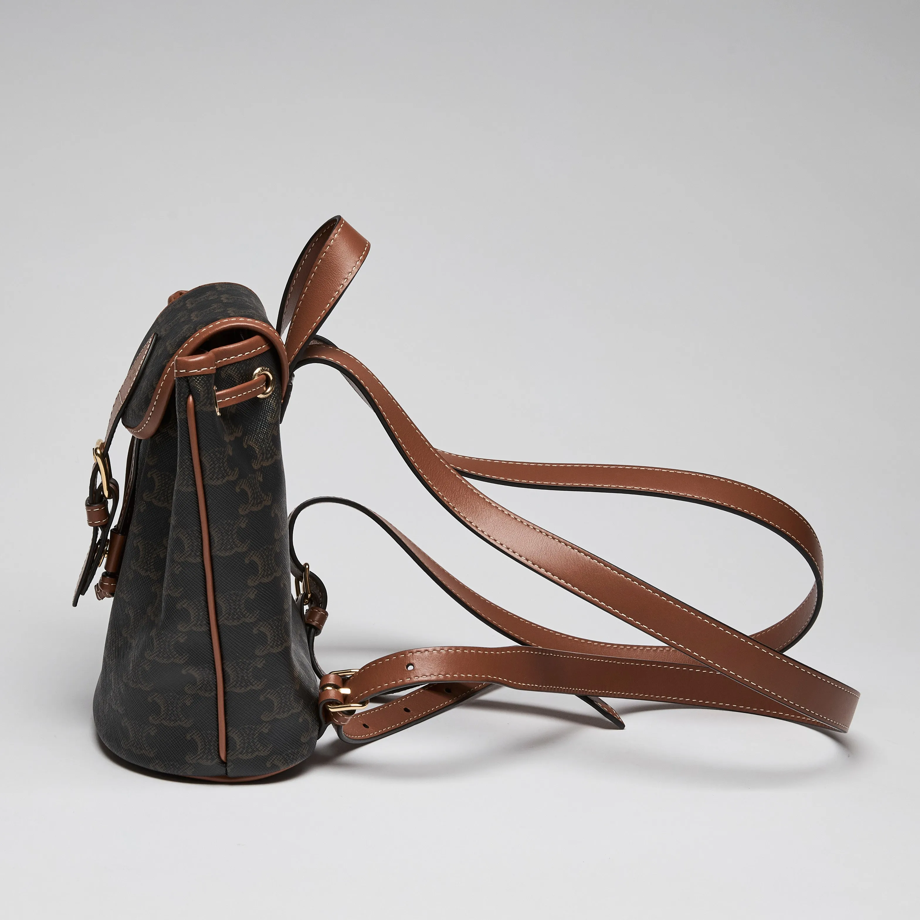 Celine Folco Mini Backpack in Triomphe Monogram Canvas and Leather