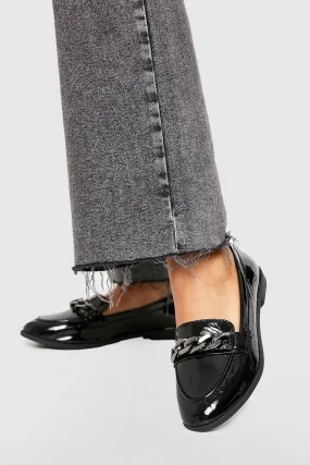 Chain Detail Patent Loafers