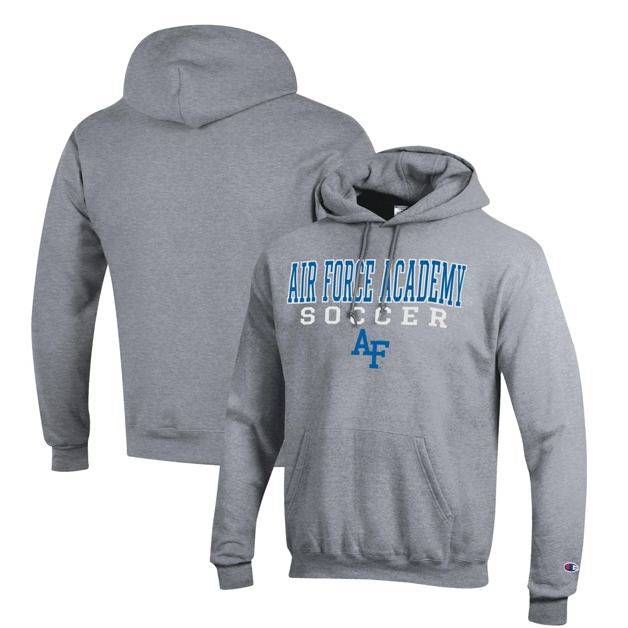 Champion Air Force Falcons Gray Soccer Stack Logo Powerblend Pullover Hoodie