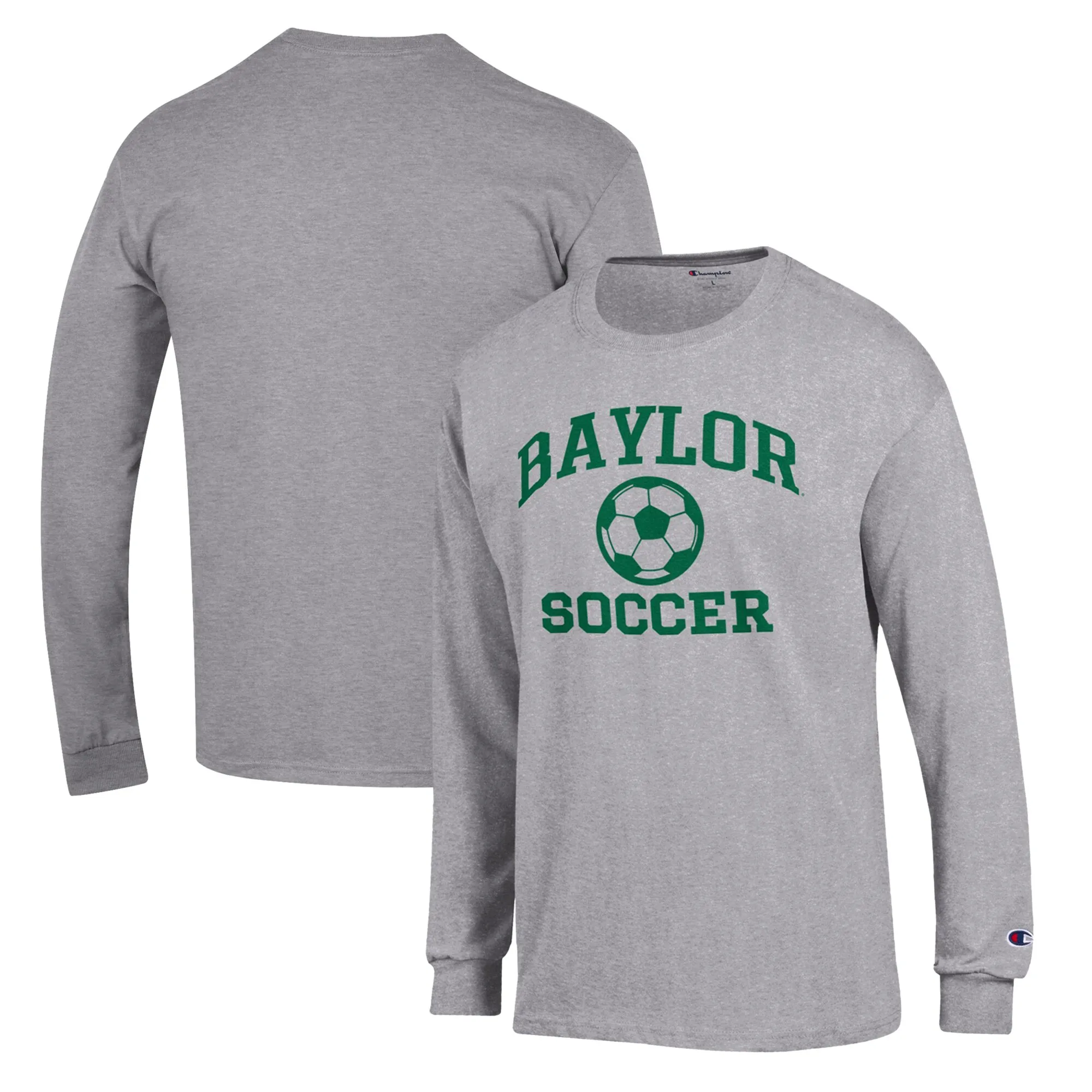 Champion Baylor Bears Gray Soccer Icon Long Sleeve T-Shirt