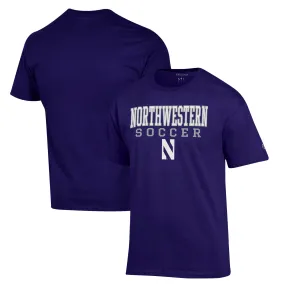 Champion Northwestern Wildcats Purple Soccer Stack Logo T-Shirt