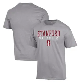 Champion Stanford Cardinal Gray Soccer Stack Logo T-Shirt