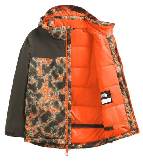 Chaqueta de invierno para niño repelente al agua THE NORTH FACE con capucha extraíble, chaqueta para la nieve con estampado inte