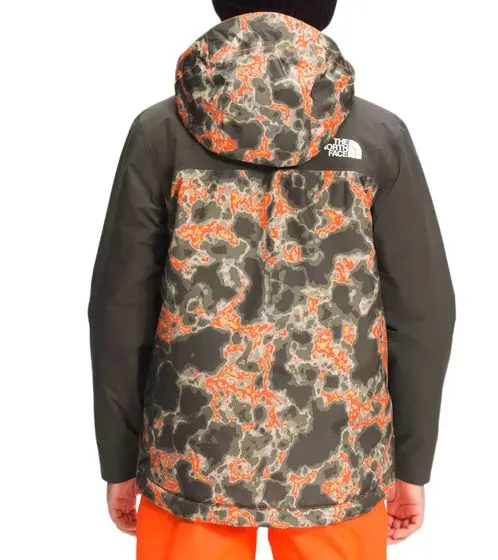 Chaqueta de invierno para niño repelente al agua THE NORTH FACE con capucha extraíble, chaqueta para la nieve con estampado inte