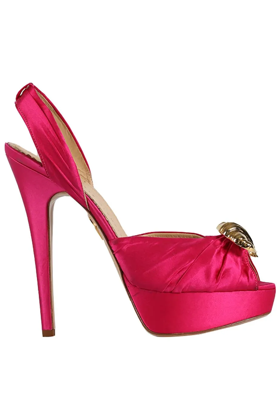 CHARLOTTE OLYMPIA SATIN PLATFORM SANDALS EU 38.5 UK 5.5 US 8.5