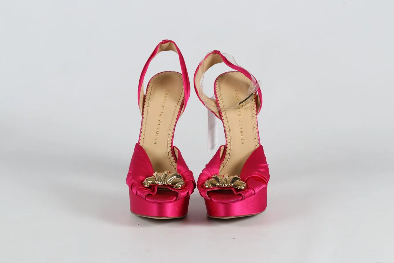 CHARLOTTE OLYMPIA SATIN PLATFORM SANDALS EU 38.5 UK 5.5 US 8.5