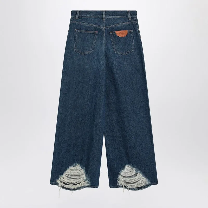 Chloé Wide Leg Blue Jeans