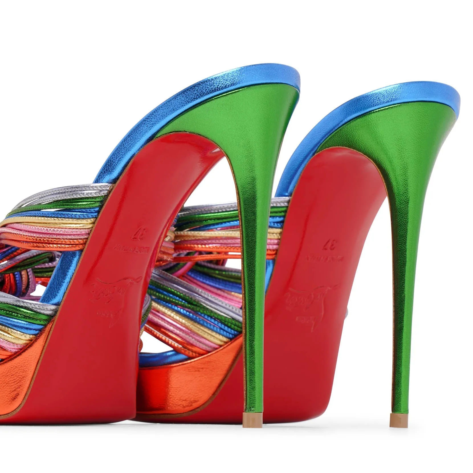 Christian Louboutin Multitaski alta confettis laminato mules