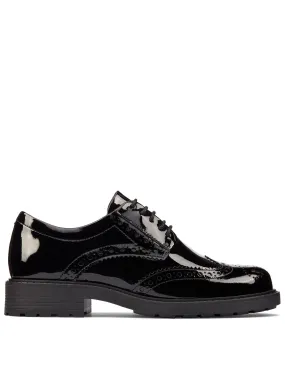 Clarks Orinoco2 Limit Wide Fit Brogue - Black Patent