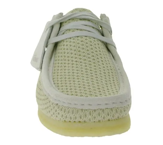Clarks Wallabee sneakers stringate da uomo in rete con scarpe basse in vera pelle 26175849 beige