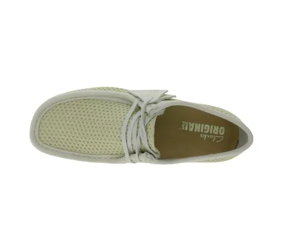 Clarks Wallabee sneakers stringate da uomo in rete con scarpe basse in vera pelle 26175849 beige