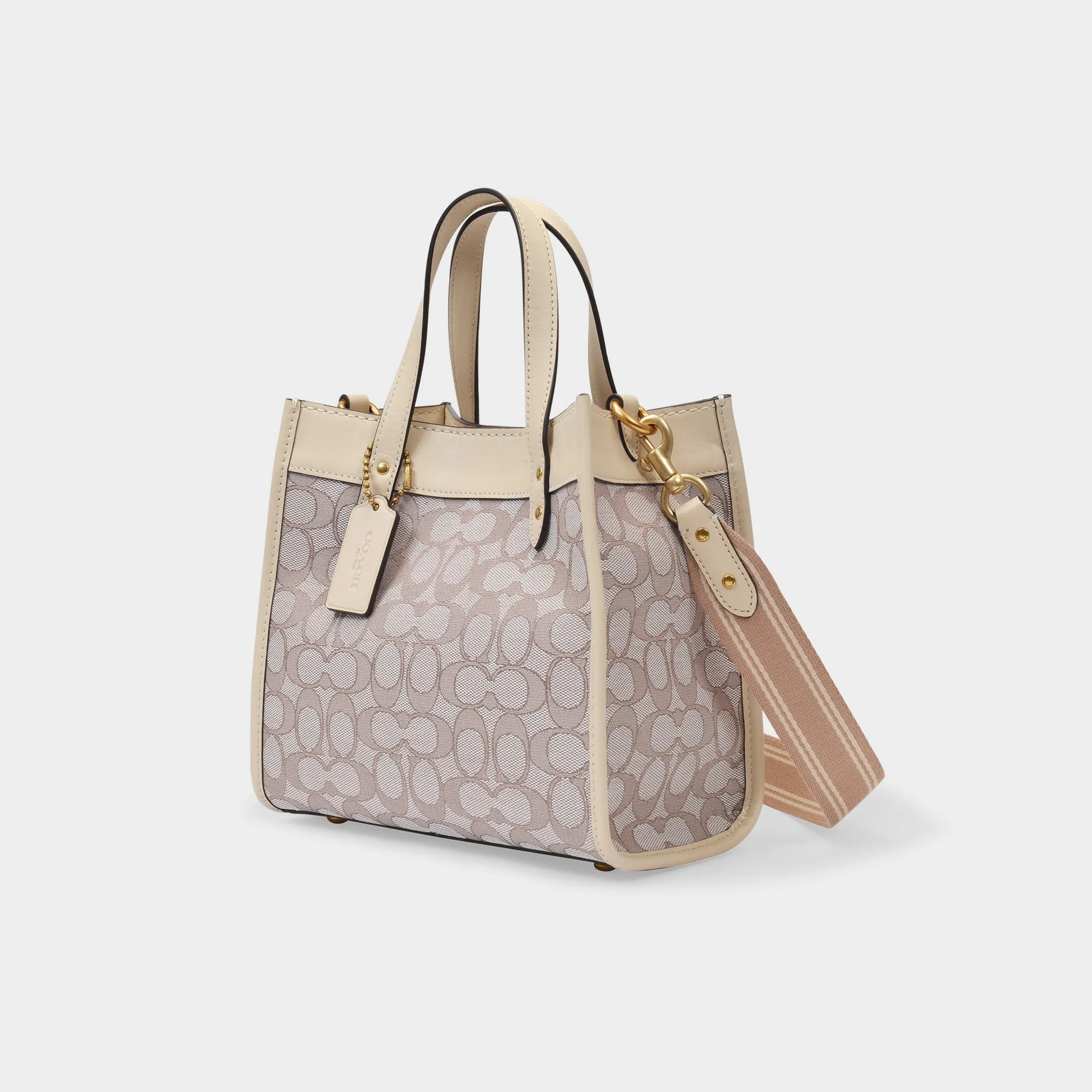 Coach  Tote 22 Bag in Beige Canvas