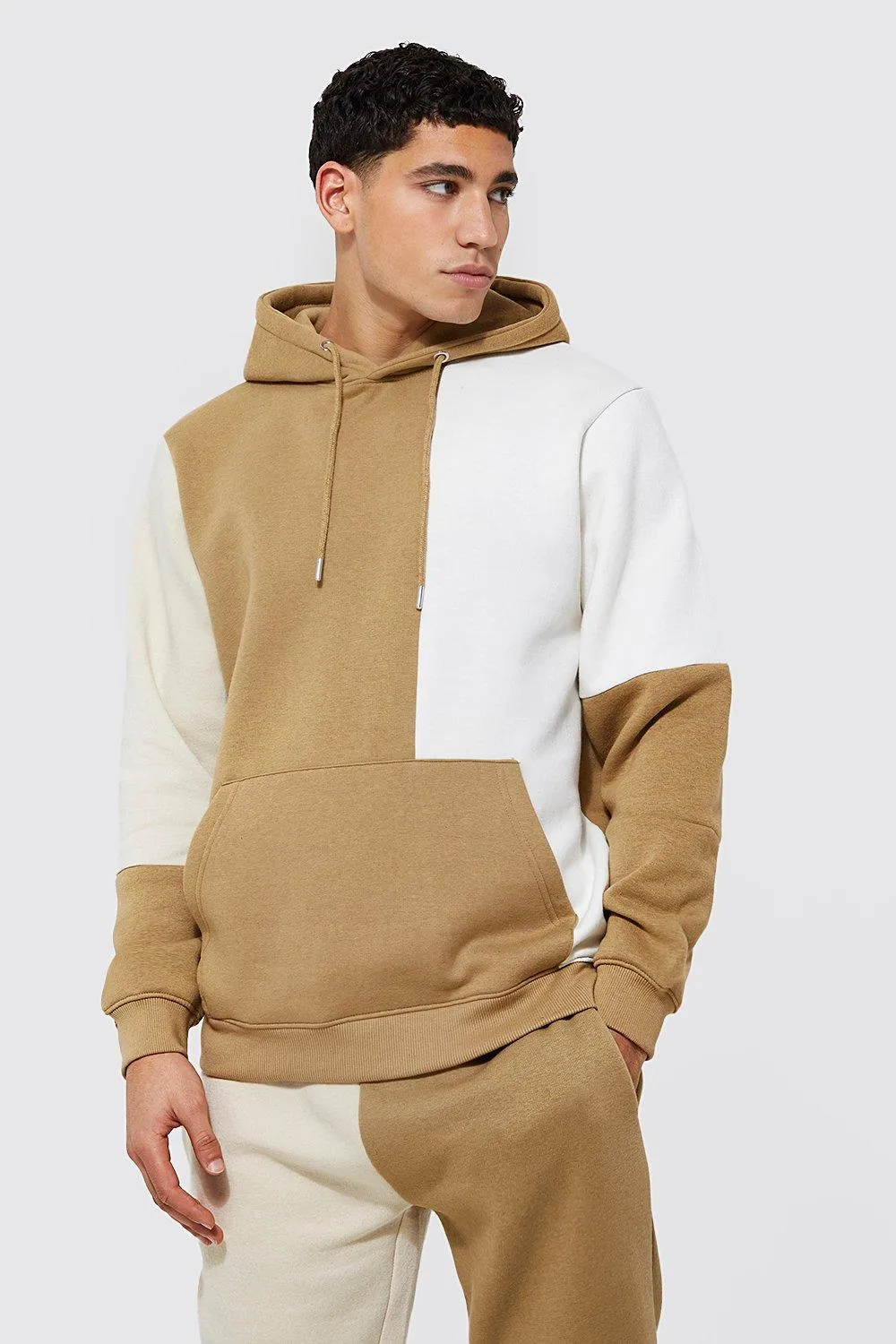 Colour Block Patchwork Hoodie