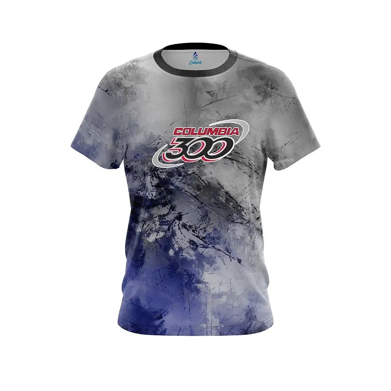 Columbia 300 Blue And Grey Canvas CoolWick Bowling Jersey