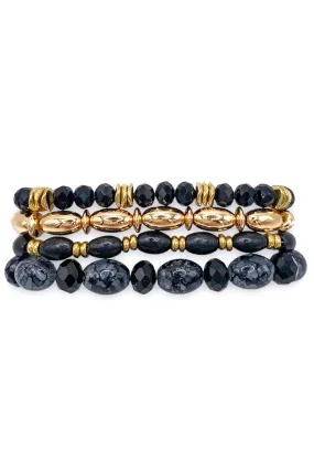 Coming In Clutch Bracelet Set - Black