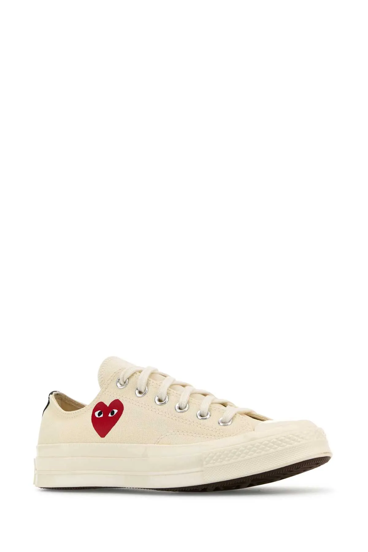 Comme Des Garcons Play Ivory Canvas Comme Des Gar§Ons X Converse Sneakers