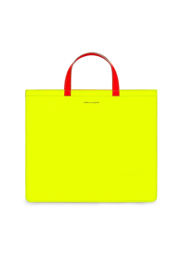 COMME des GARÇONS WALLET   SUPER FLUO TOTE BAG IN YELLOW/ORANGE, W24