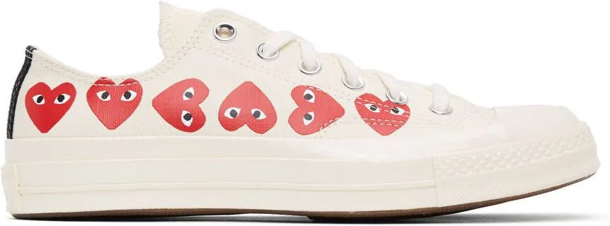 Comme des Garçons Play Off-White Converse Edition Multiple Hearts Chuck 70 Low Sneakers