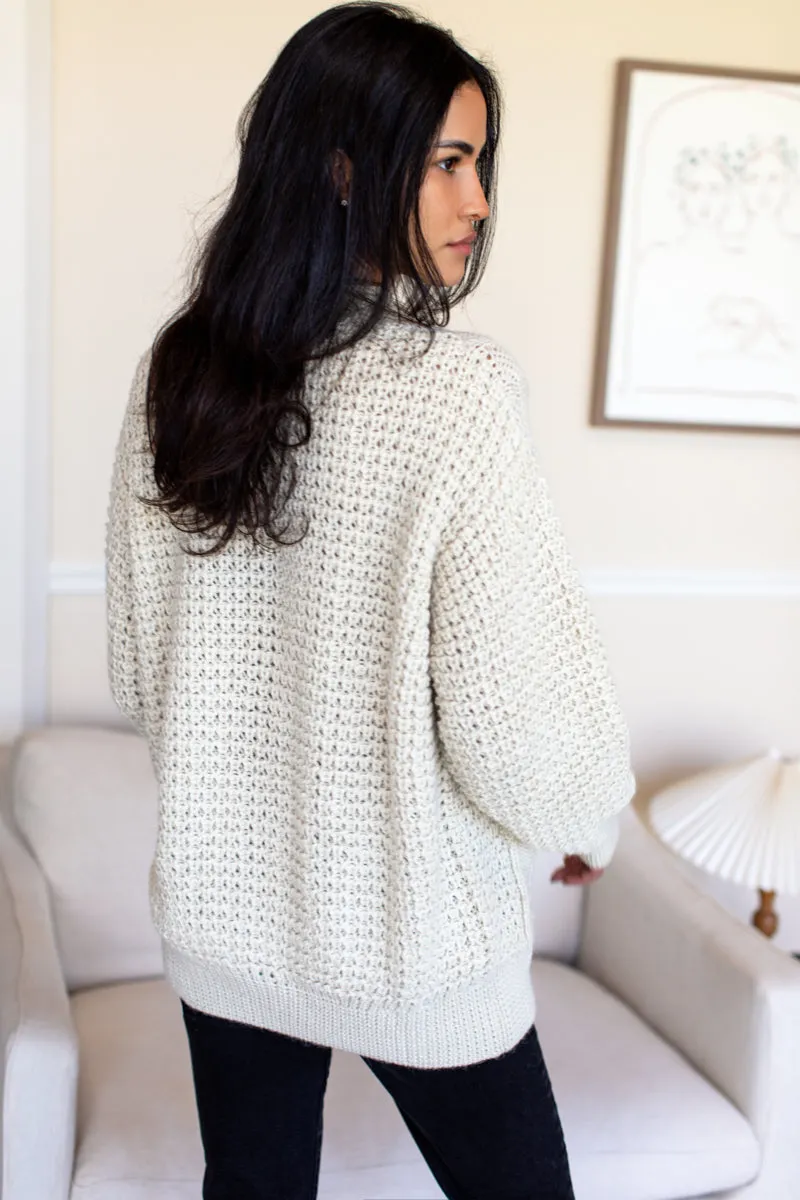 Cozy Cable Cardigan - Ivory Alpaca