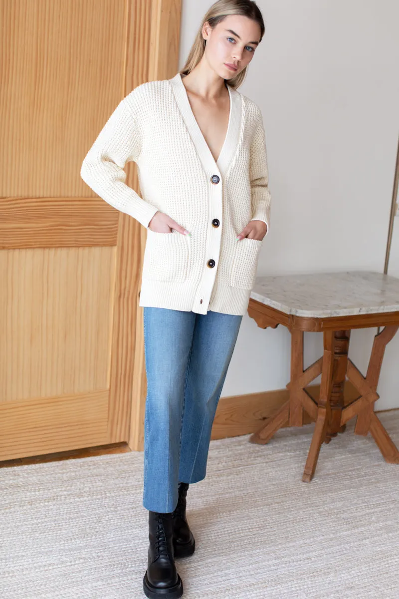 Cozy Cotton Cardigan - Ivory Organic