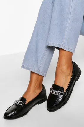 Croc Chain Detail Loafers