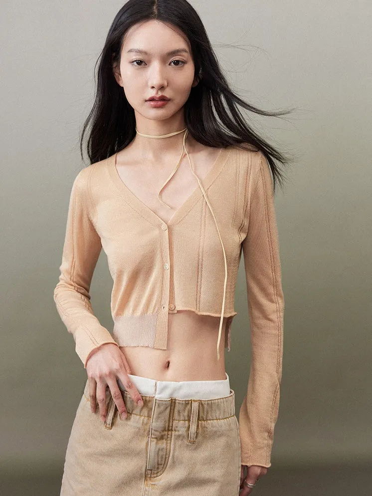 Cropped Knitted Cardigan
