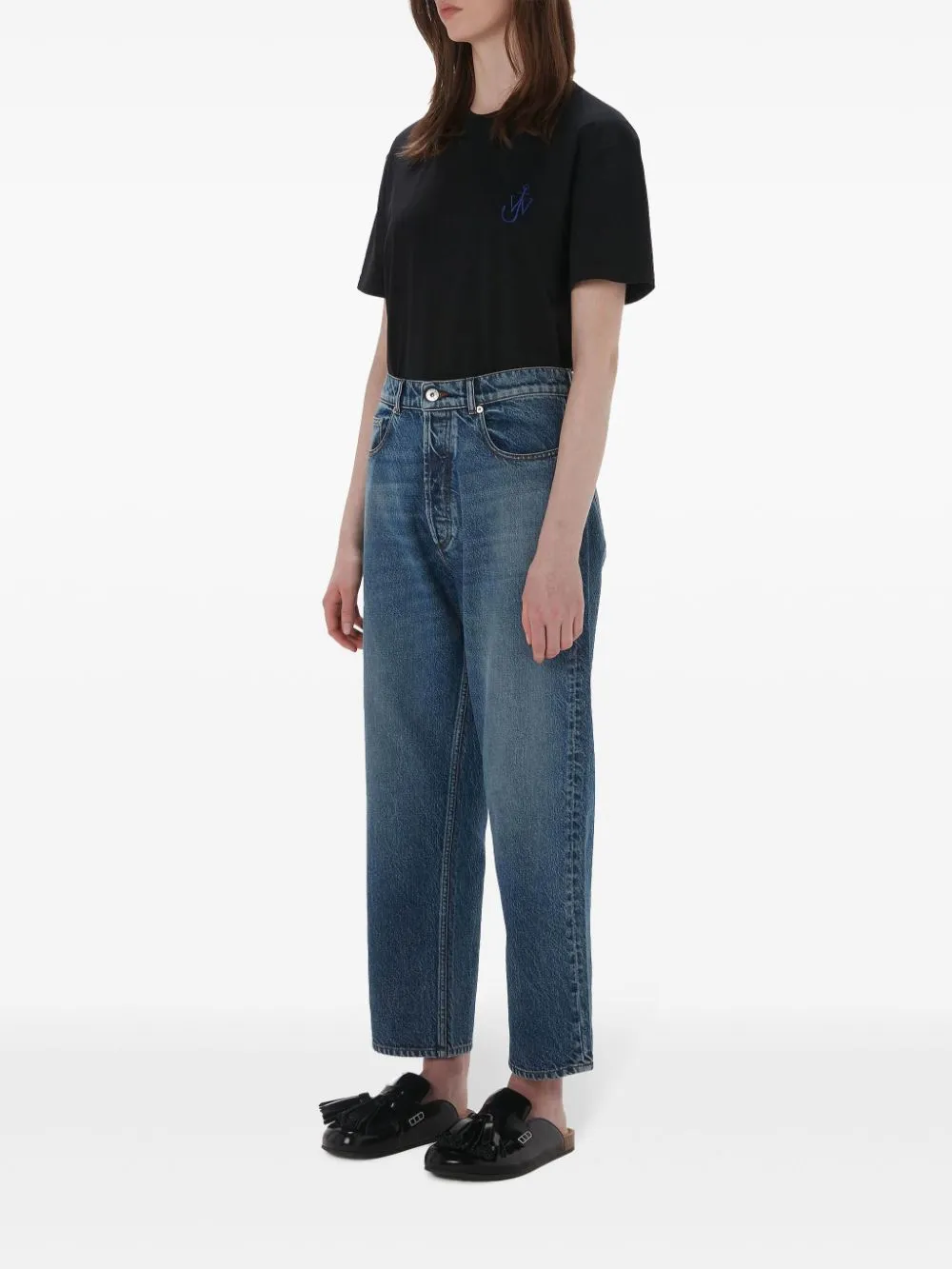 cropped straight-leg jeans