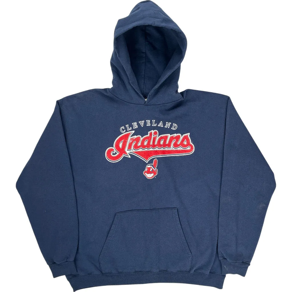 CSA Cleveland Indians Hoodie - Large - Navy Cotton Blend