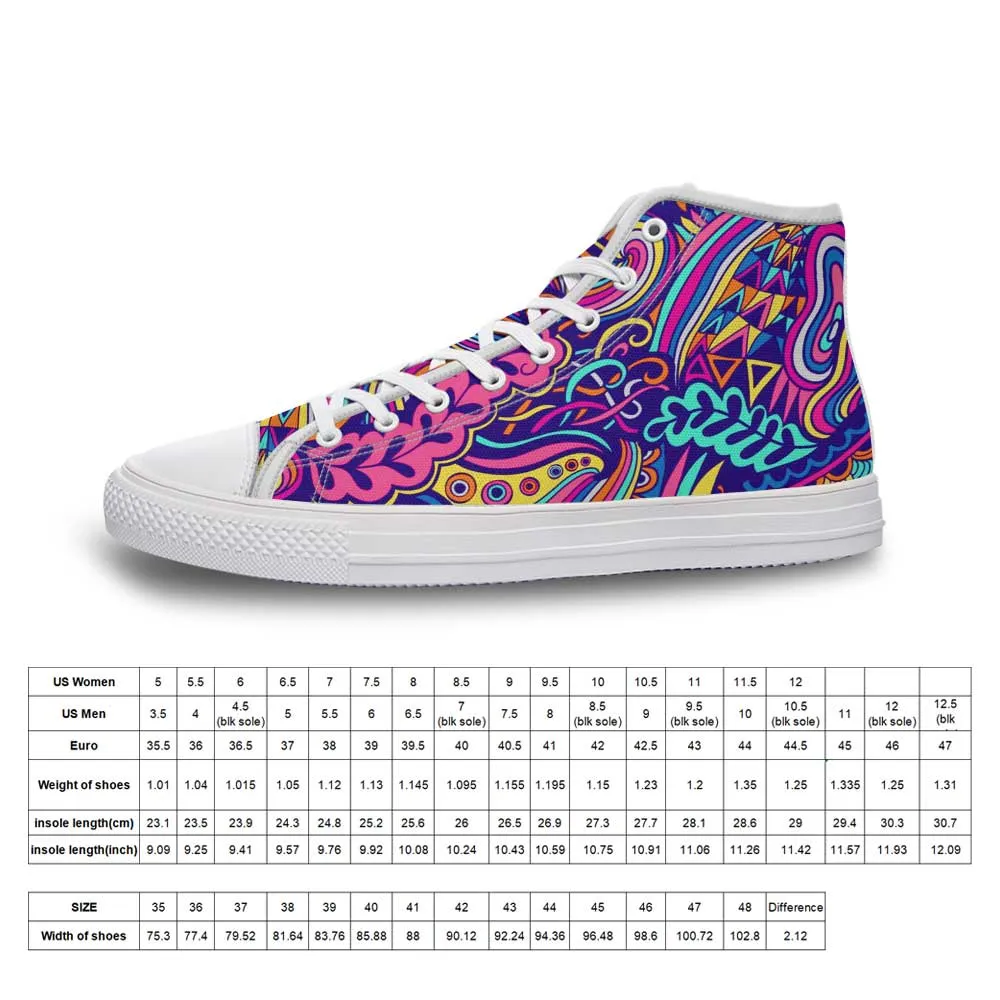 Damen / Herren Unisex Canvas Sneakers Skateschuhe High / High-Top Canvas Turnschuhe (Nicht gespiegelt) mit Foto selbst gestalten