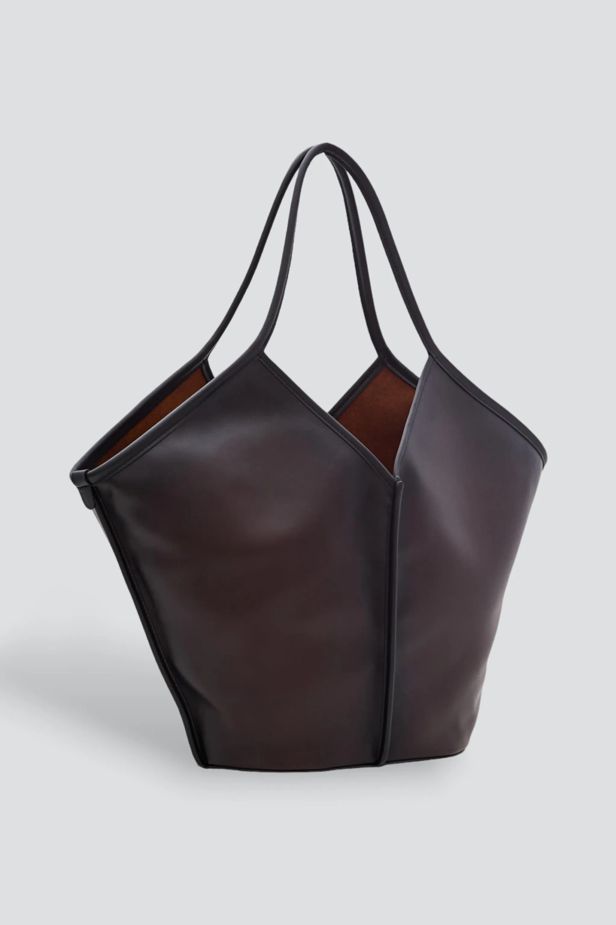 Dark Brown Calella Airbrushed Leather Tote Bag