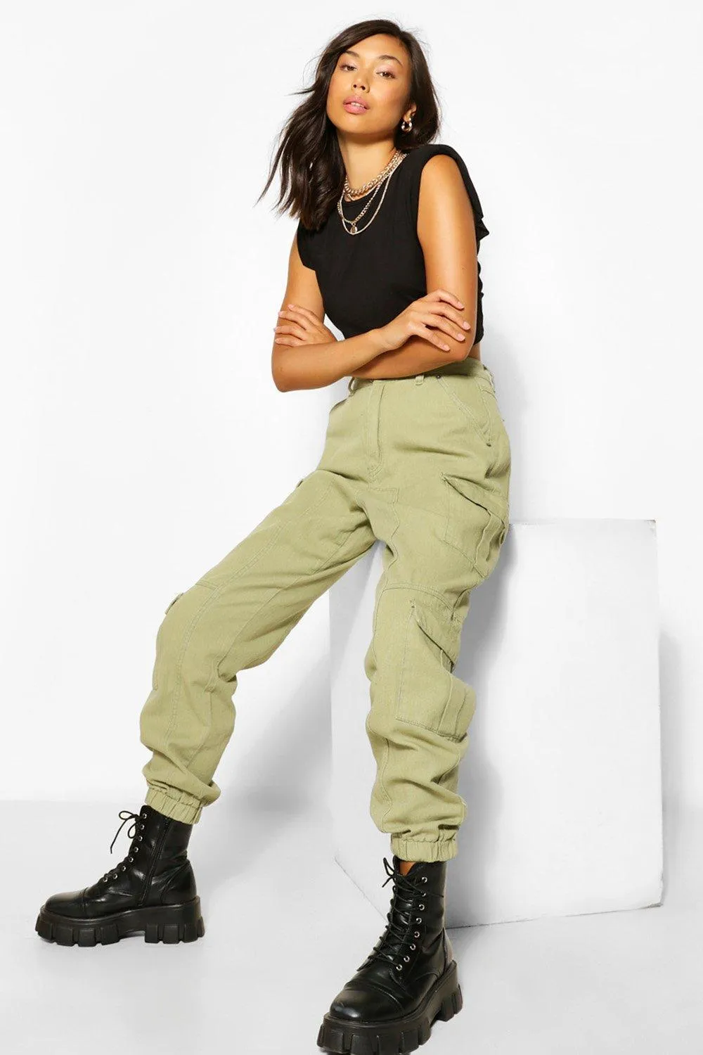 Denim Twill Cargo Pants