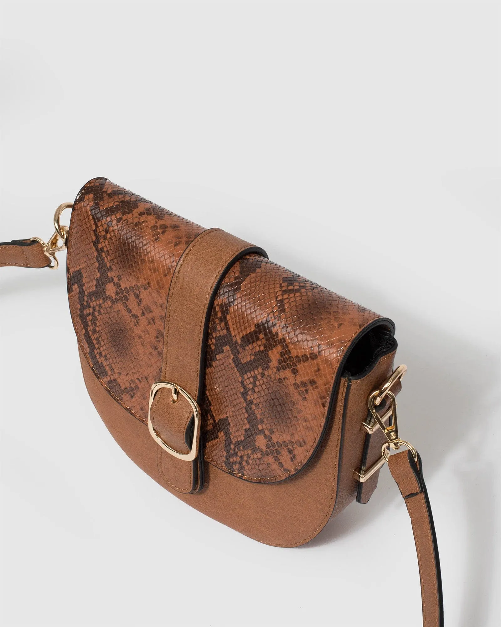 Dhana Buckle Tan Crossbody Bag