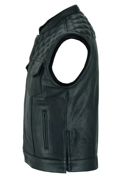 Diamond Cut Men's Motorcycle Leather Vest