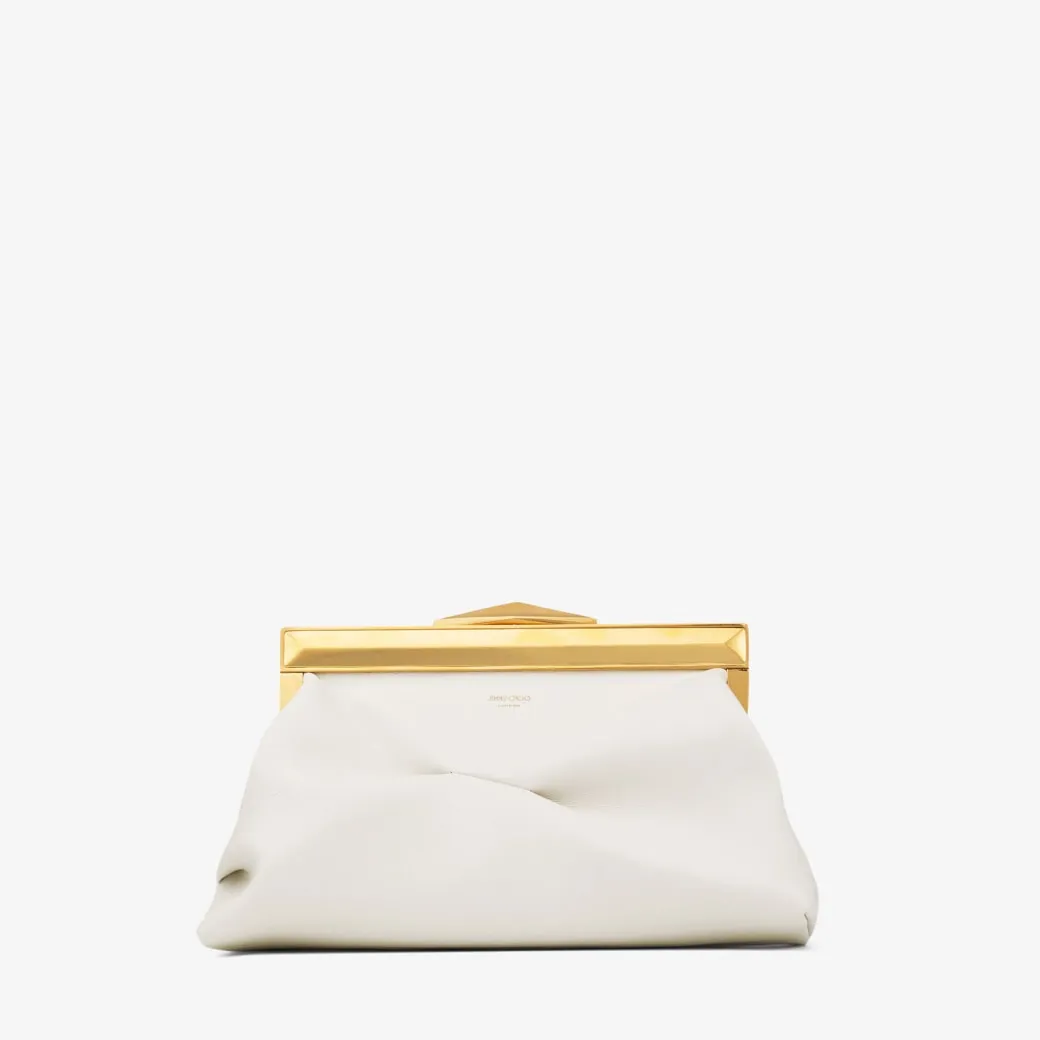 Diamond Frame Clutch/S Latte Leather Clutch Bag