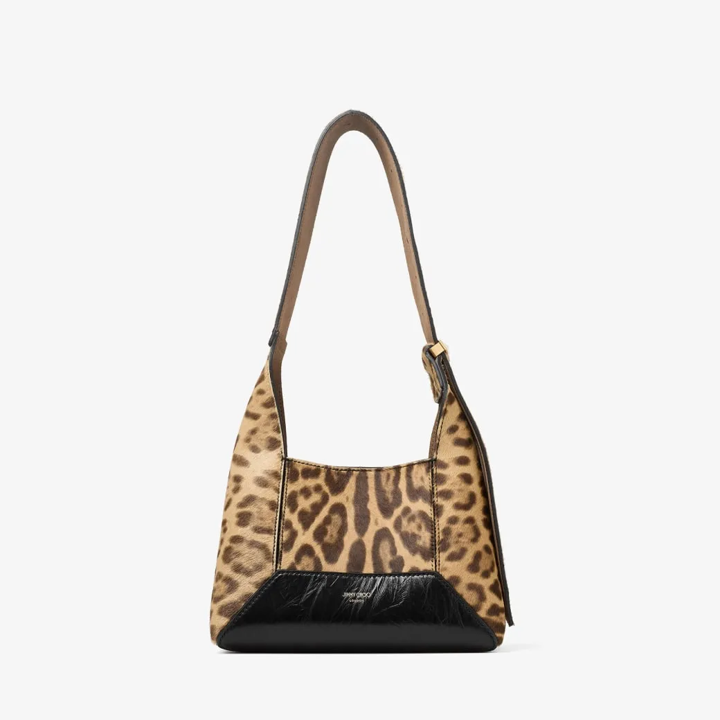 Diamond Hobo/S Natural Leopard Print Pony Shoulder Bag