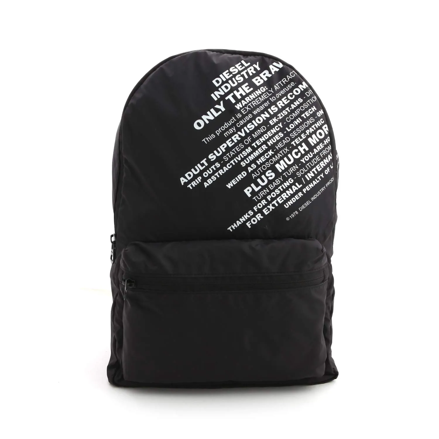 Diesel Unisex Black Printed Backpack