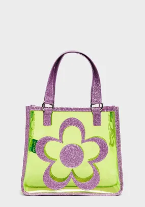 Diggin' Ur Stems Floral Tote Bag - Green-