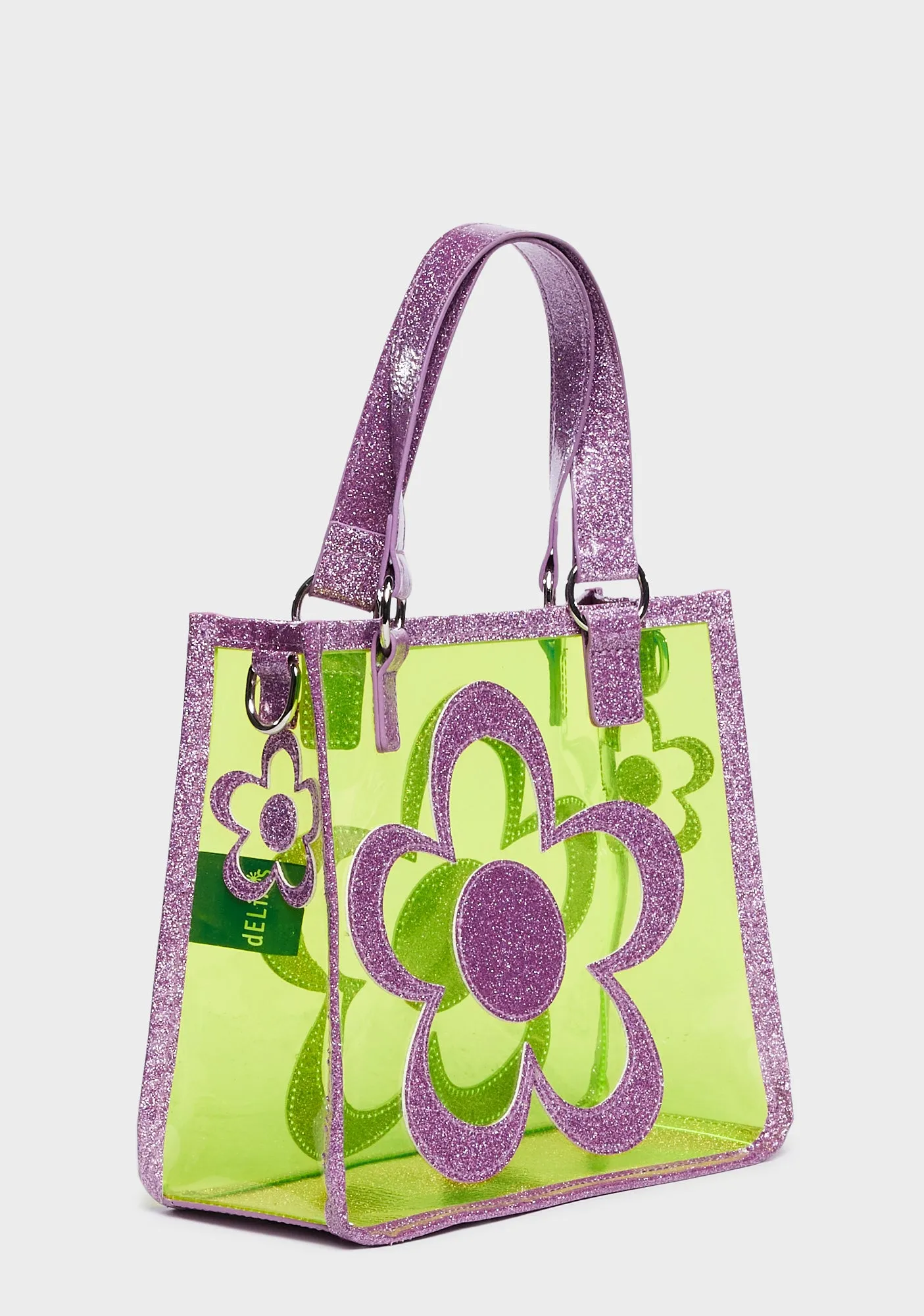 Diggin' Ur Stems Floral Tote Bag - Green-