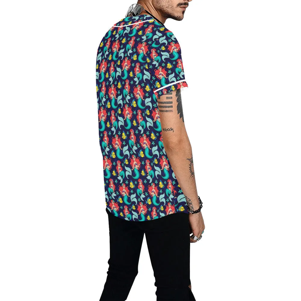 Disney Little Mermaid I Want To Be Where The People Are Baseball Jersey