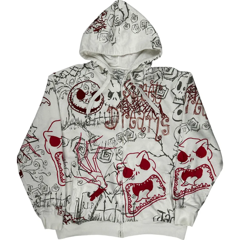 Disneyland Nightmare Before Christmas Hoodie - Large - White Cotton