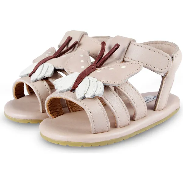 Donsje Amsterdam Tuti Sky Butterfly Nubuck Sandals, Powder Metallic