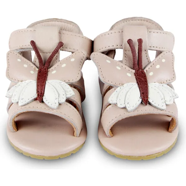 Donsje Amsterdam Tuti Sky Butterfly Nubuck Sandals, Powder Metallic