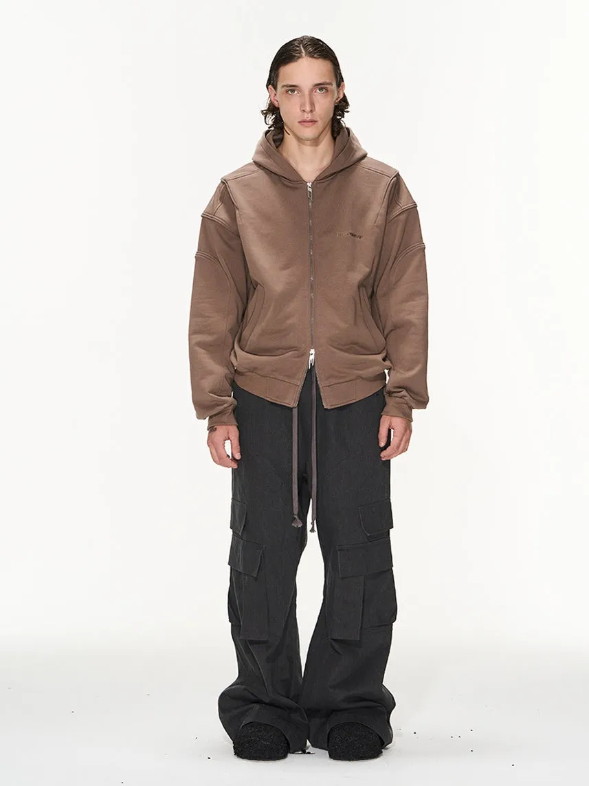 Double-Zip Hoodie Oversize Casual